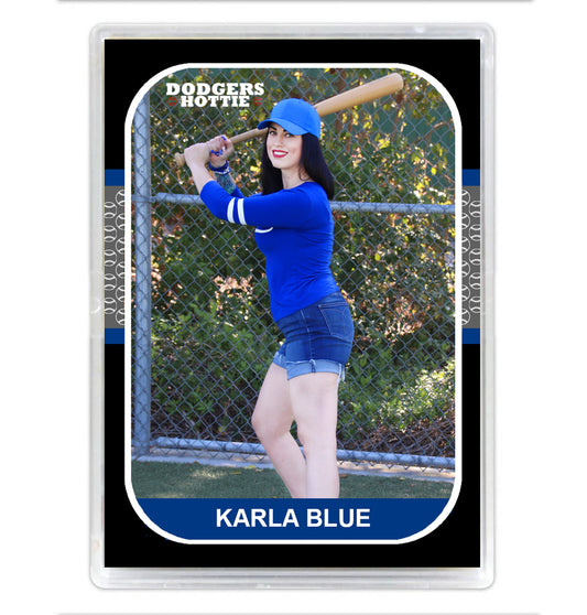 Dodgers Hottie Karla Blue Baseball Card w/ Holder
